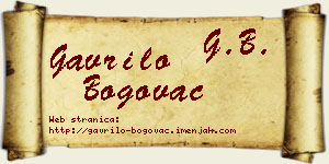 Gavrilo Bogovac vizit kartica